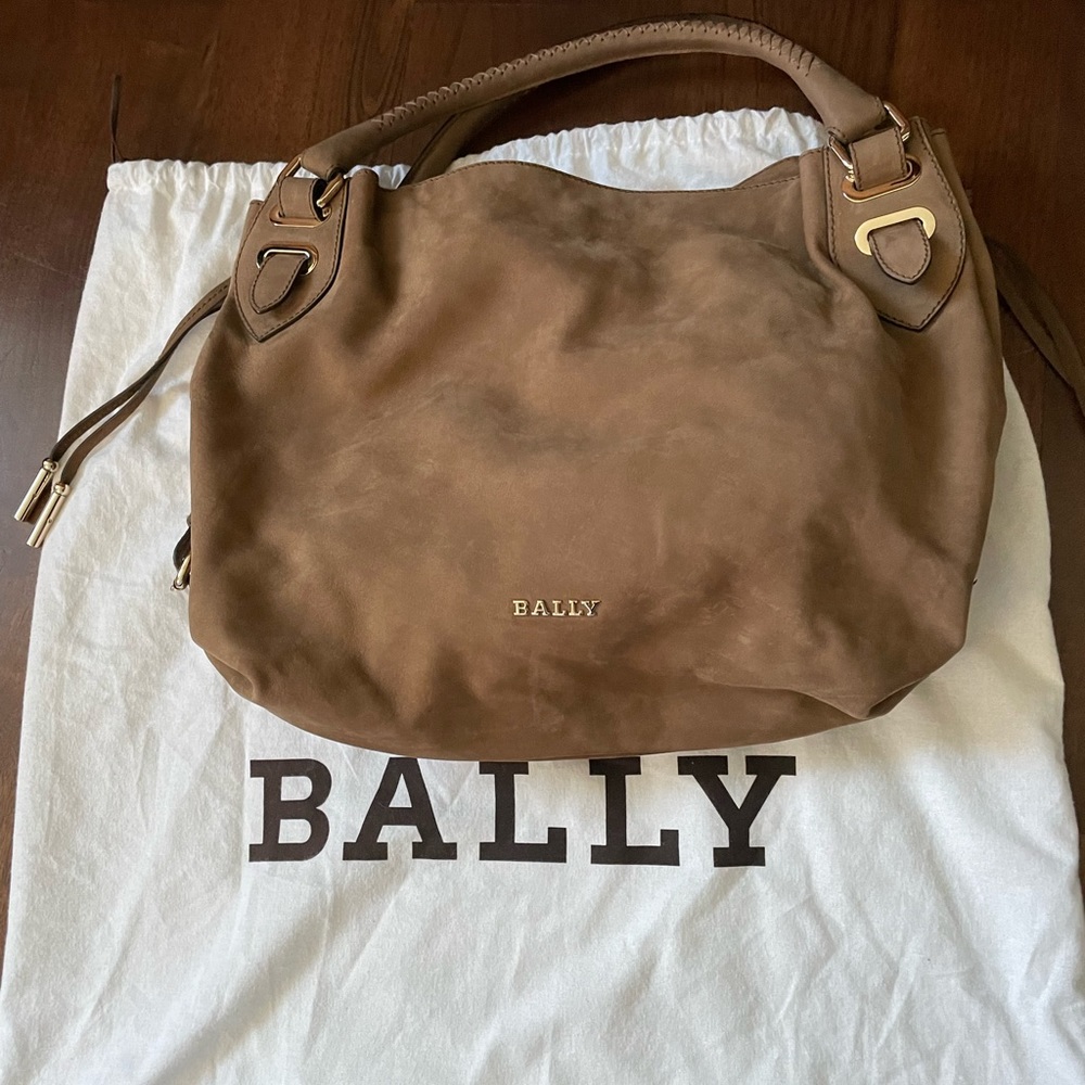 Bally Genuine Leather Hobo Handbag, tan/brown, SUPER SOFT